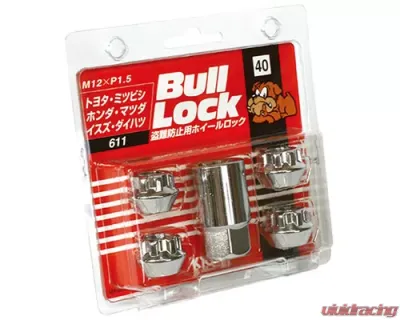 Project Kics Bull Locks Chrome 21HEX M12x1.5 Open End Type Lock - 611