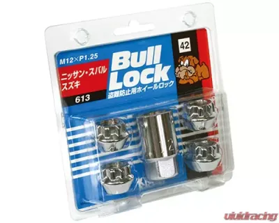 Project Kics Bull Locks Chrome 21HEX M12x1.25 Open End Type Lock - 613