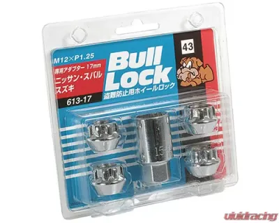 Project Kics Bull Locks Chrome M12x1.25 Open End Type Wheel Locks - 613-17