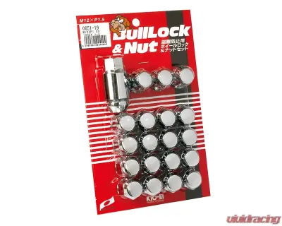 Project Kics Chrome 19HEX M12x1.50 Bull Lock & Lug Nut Set - 0651-19