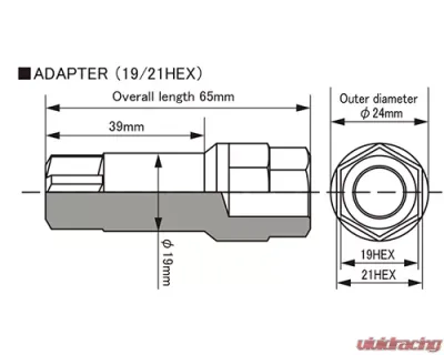 Project Kics Key Adapter for Monolith M12 Nut - A-128