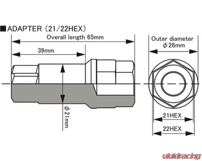 Project Kics Key Adapter for Monolith M14 Nut - A-129