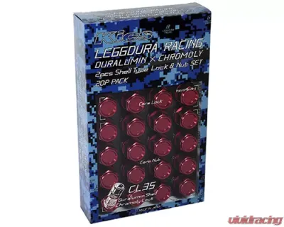 Project Kics Leggdura Racing Blue 35mm M12 x P1.25  (CL35) Shell Type Lock & Nut Set - CL35-13R