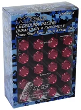 Project Kics Leggdura Racing Red 53mm M12 x P1.25  (CL53) Shell Type Lock & Nut Set                                     - CL53-13R - Image 2
