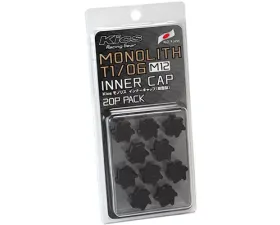 Project Kics Monolith T1/06 Black M12 Lug Nut Cap Set 20 Pieces