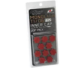 Project Kics Monolith T1/06 Red M12 Lug Nut Cap Set 20 Pieces
