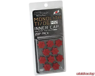 Project Kics Monolith T1/06 Red M12 Lug Nut Cap Set 20 Pieces - CMF1R