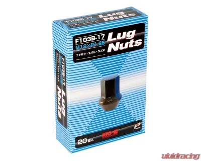 Project Kics KYO-EI Black M12x1.25 Lug Nut 20 Pieces - F103B-17-20P