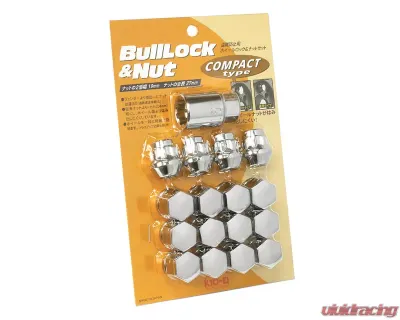 Project Kics Chrome M12x1.25 Bull Lock & Nut Compact Type Set - K603