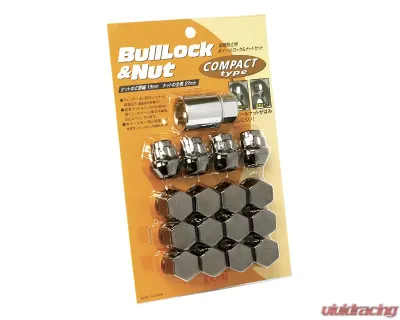 Project Kics Classical Black M12x1.50 Bull Lock & Nut Compact Type Set - K601K