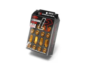 Project Kics Leggdura Racing Yellow Gold M12x1.25 Lug Nuts (Laser Logo)