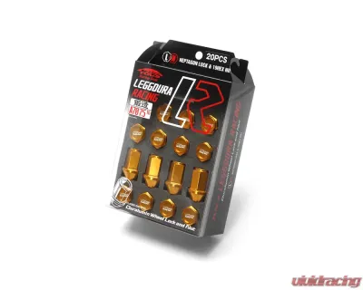 Project Kics Leggdura Racing Yellow Gold M12x1.50 Lug Nuts (Laser Logo) - KIZ1O