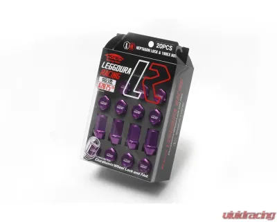 Project Kics Leggdura Racing Purple M12x1.25 Lug Nuts (Laser Logo) - KIZ3P