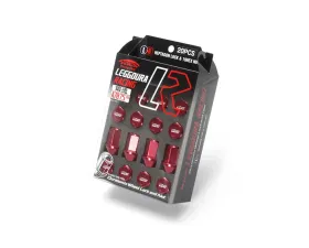 Project Kics Leggdura Racing Red M12x1.25 Lug Nuts (Laser Logo)
