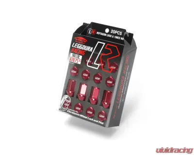 Project Kics Leggdura Racing Red M12x1.25 Lug Nuts (Laser Logo) - KIZ3R
