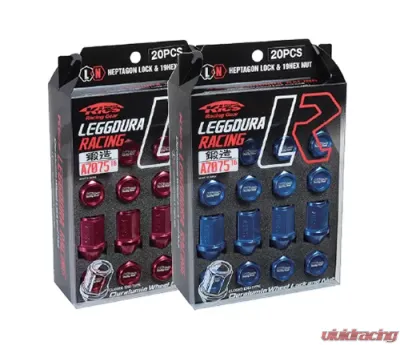Project Kics Leggdura Racing Blue M12x1.50 Lug Nuts (Laser Logo) - KIZ1U
