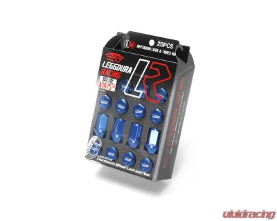 Project Kics Leggdura Racing Blue M12x1.50 Lug Nuts (Laser Logo) - KIZ1U