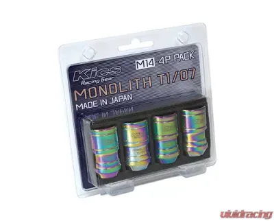 Project Kics Monolith T1/07 Neochro 14x1.50 Lug Nut Set 4 Pieces - MN04N-4P