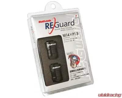 Project Kics Bull Lock Reguard Black 14x1.50 21/22Hex Lock Set - RE600B