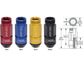 Project Kics Leggdura Racing Black 53mm M12 x P1.25  (RL53) Shell Type Lock & Nut Set