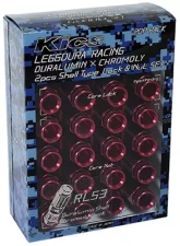 Project Kics Leggdura Racing Red 53mm M12 x P1.25  (RL53) Shell Type Lock & Nut Set                                     - RL53-13R - Image 2