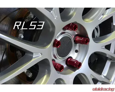 Project Kics Leggdura Racing Red 53mm M12 x P1.25  (RL53) Shell Type Lock & Nut Set - RL53-13R