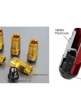 Project Kics Leggdura Racing Black 53mm M12 x P1.25  (RL53) Shell Type Lock & Nut Set                                     - RL53-13K - Image 2