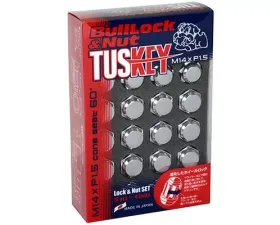 Project Kics Bull Lock Tuskey Chrome M14x1.5 Lock & Nut Set 20 Pieces