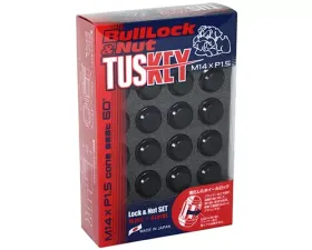 Project Kics Bull Lock Tuskey Black M14x1.5 Lock & Nut Set 20 Pieces
