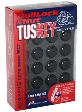Project Kics Bull Lock Tuskey Black M14x1.5 Lock & Nut Set 20 Pieces                                     - T0600B - Image 2