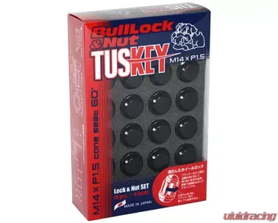 Project Kics Bull Lock Tuskey Black M14x1.5 Lock & Nut Set 20 Pieces - T0600B