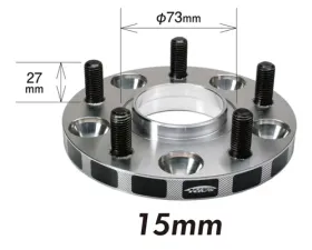 Project Kics Wide Tread Spacer Hub Unit System 15mm M12x1.25 56mm Bore 5x114.3