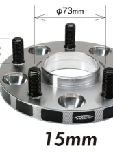 Project Kics Wide Tread Spacer Hub Unit System 15mm M12x1.25 56mm Bore 5x114.3                                     - 5115W3-56 - Image 3