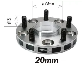 Project Kics Wide Tread Spacer Hub Unit System 20mm M12x1.25 56mm Bore 5x100