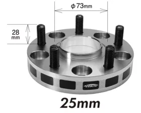 Project Kics Wide Tread Spacer Hub Unit System 25mm M12x1.25 56mm Bore 5x100