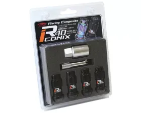 Project Kics R40 Iconix Black M12x P1.25 Lock Set 4 Pieces