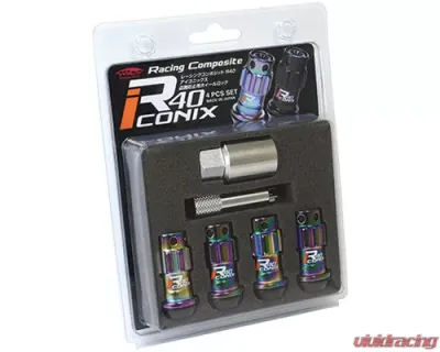 Project Kics R40 Iconix NeoChro M12x P1.25 Lock Set 4 Pieces - YIF4-3NK