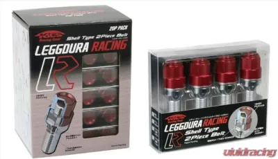 Project Kics Leggdura Racing Red 14x1.5 28mm Shell Type Bolt & Lock Set - LB028R