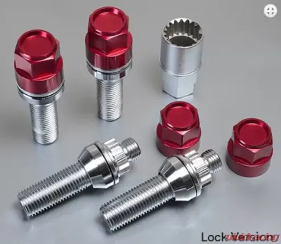 Project Kics Leggdura Racing Red 14x1.5 28mm Shell Type Bolt & Lock Set - LB028R