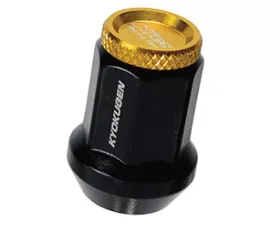 Project Kics Kyokugen Black w/ Aluminum Black Cap 12x1.50 Lug Nut Set