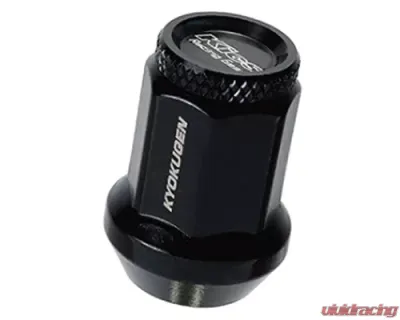 Project Kics Kyokugen Lug Nut Set 12x1.25 Black Aluminum w/Red Cap - HP3KR