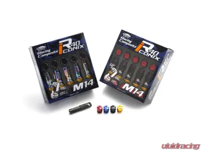 Project Kics R40 Iconix Black 14mm 14x1.5 Lock &  Lug Nuts - RI-14KA