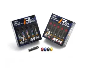 Project Kics R40 Iconix 14x1.25 Lug Set Black with Gold Caps