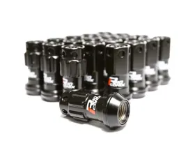 Project Kics R40 iCONIX Black Chrome M12x1.50 20-Piece Lug Nut Set with Black Plastic Cap