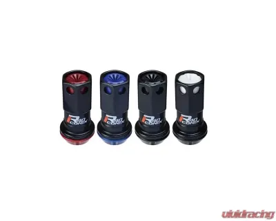 Project Kics R40 iCONIX Black Chrome M12x1.50 20-Piece Lug Nut Set with Black Plastic Cap - RIF-01KK