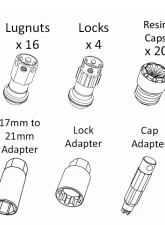 Project Kics R40 iCONIX M12x1.25 Black Chrome Lock & Lug Nuts Set with Black Plastic Cap                                     - RIF-13KK - Image 6