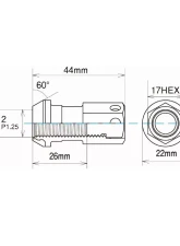 Project Kics R40 iCONIX Black Chrome M12x1.50 20-Piece Lug Nut Set with Black Plastic Cap                                     - RIF-01KK - Image 7