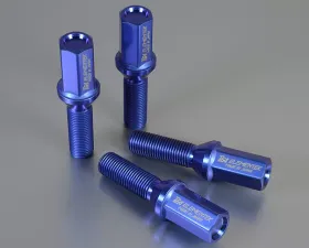 Project Kics Ti64 Elementek Titanium Blue M14x1.50 14R 28mm Lug Bolts 20 Pieces