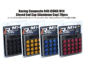 Project Kics R40 Iconix Black M14x1.25 Aluminum Cap Set