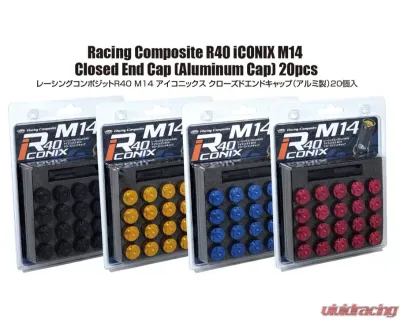 Project Kics R40 Iconix Blue M14x1.5 Aluminum Cap Set - CIA4U